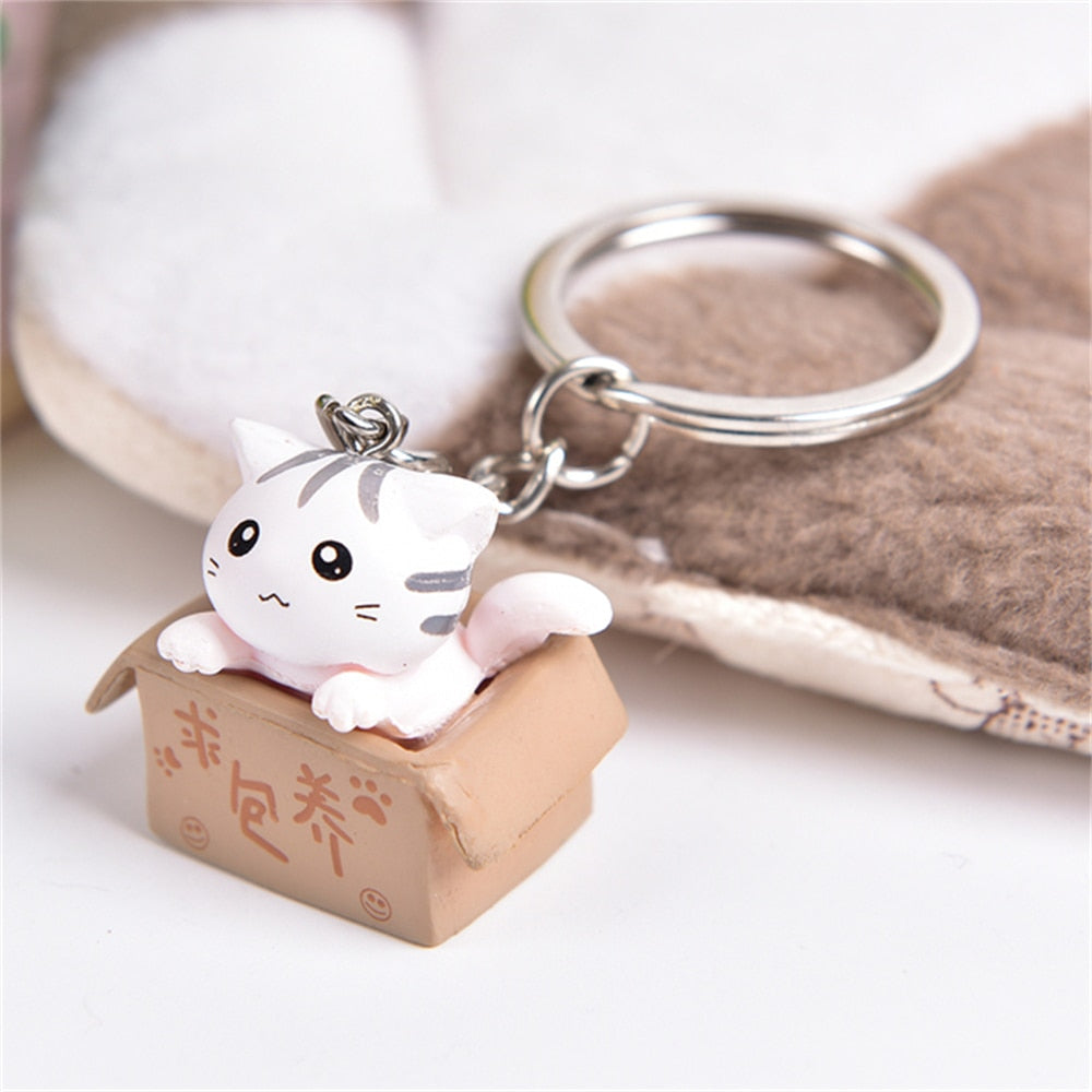 Cute Cartoon Kittens Keychain Cure Animal Key Chain Creative Cat Pendant for Women Car Keyring Purse Bag Accessories DIY Gifts - Charlie Dolly