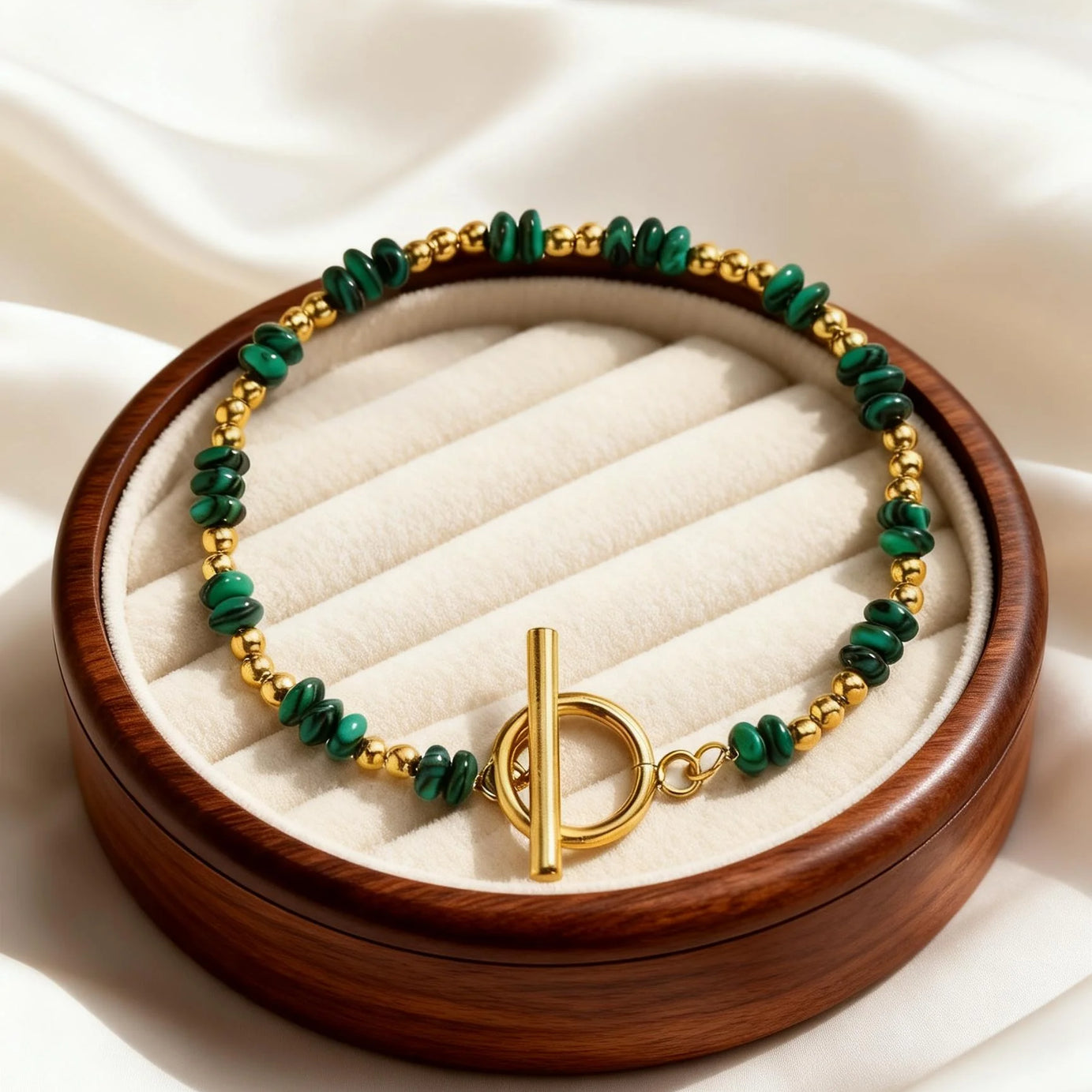 Boho Natural Stone Beaded Bracelet for Women Toggle Clasp Crystal Bead Chain Bracelet Chic Design Stainless Steel Jewelry Gift - Charlie Dolly