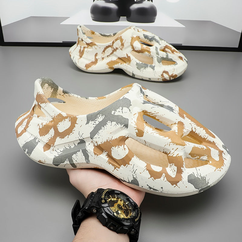 Unisex Beach Sandals EVA Women Men Hollow Garden Shoes Tie-dyed Designer Hole Slippers Sneakers Water Shoes Slip on Foam Runner - Charlie Dolly