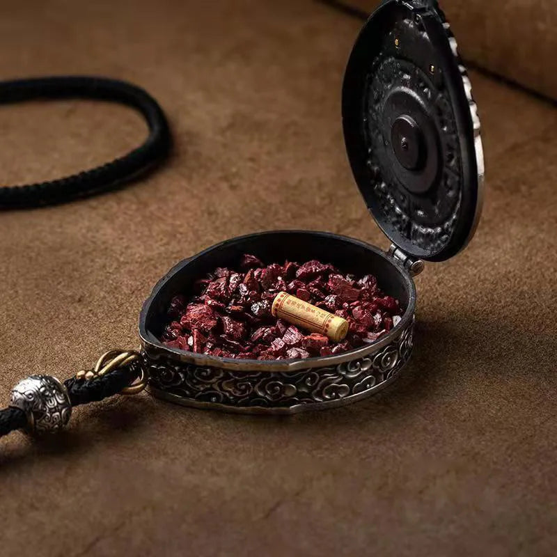 HX فضي اللون Jiugong Bagua العلامة التجارية Gawu صندوق خمر كبار بوذا قلادة مجوهرات نسائية اكسسوارات