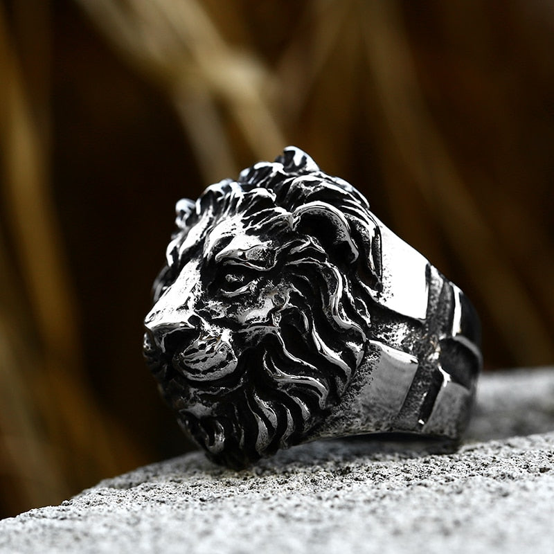 BEIER Punk Male Female Lion Heads Finger Stainles Steel Animal Rings For Men And Women Vintage Personality product BR8-676 - Charlie Dolly