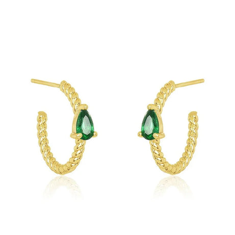 Gold Plated Cubic Zirconia Stud Earrings Jewelry