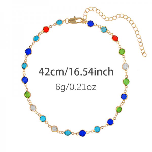 Vintage Rainbow Crystal Heart Choker Necklace for Women Gold Color Chain Boho Jewelry Statement Summer Beach Gift Collar - Charlie Dolly