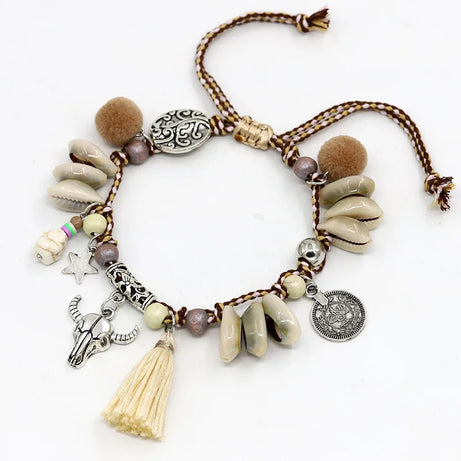Shell and Tassel Barefoot Boho Ankle Bracelet