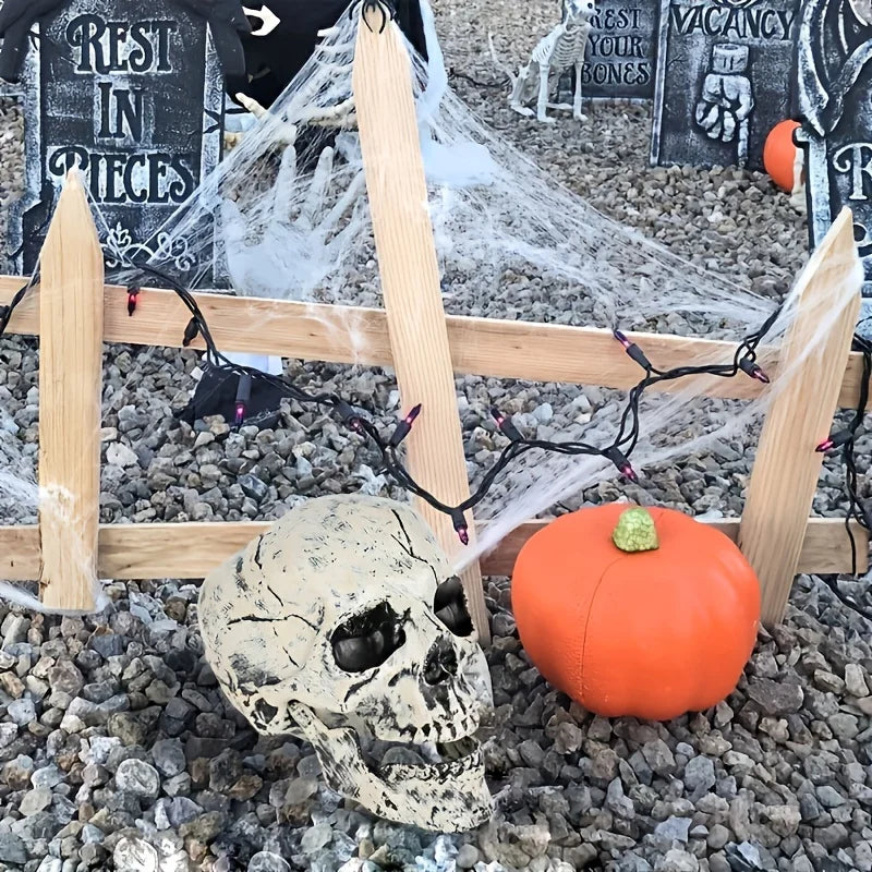 Realistic Skeleton Stakes Halloween Realistic Skull Skeleton Head Human Hand Arms for Halloween Party Home Garden Lawn Decor - Charlie Dolly