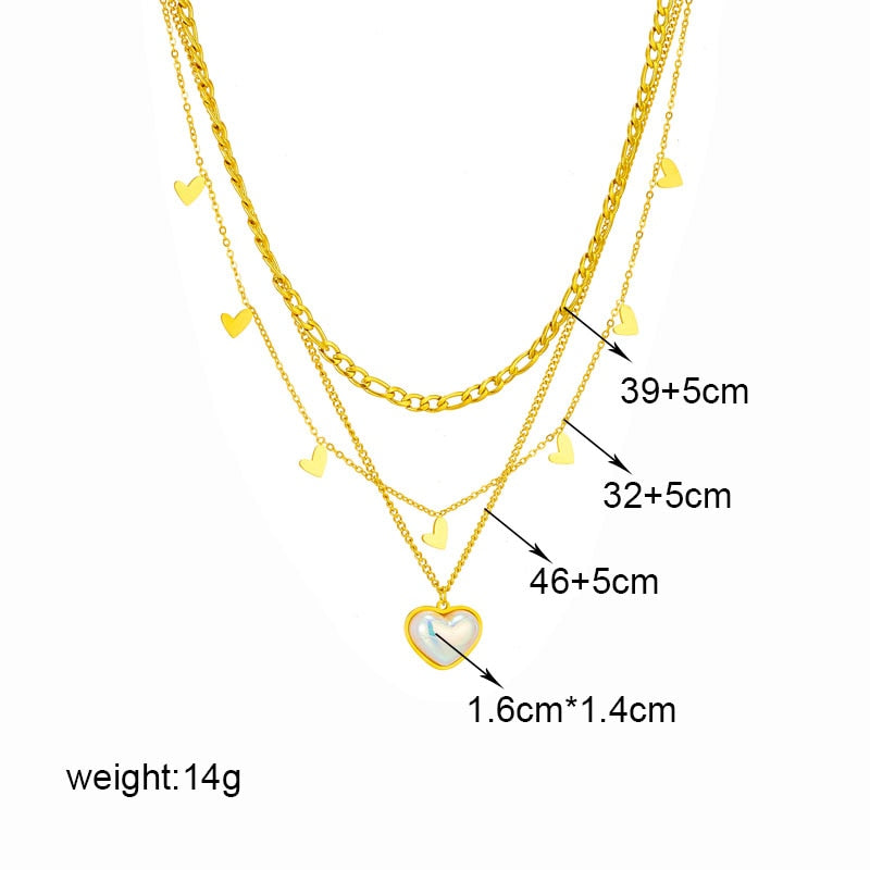 DIEYURO 316L Stainless Steel Butterfly Moon Lock Blue Eyes Pendant Necklace For Women Multilayer Choker Chain Jewelry Gifts - Charlie Dolly