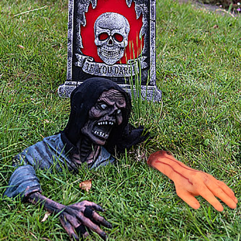 2024 Halloween Fake Human Arm Plastic Hands Foot Bloody Dead Body Parts Outdoor Haunted House Scary Props Halloween Decorations - Charlie Dolly