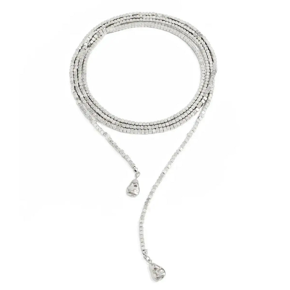 Irregular Bead Y Shape Long Necklace Jewelry
