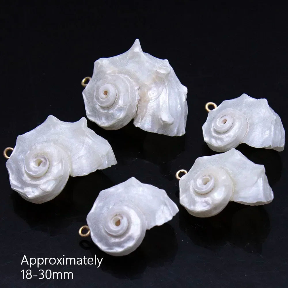 1pc 18-30mm Fashion Natural Shell White Conch Pendant Big Size Animal Shape for Jewelry Accessories DIY Making Necklace Earrings