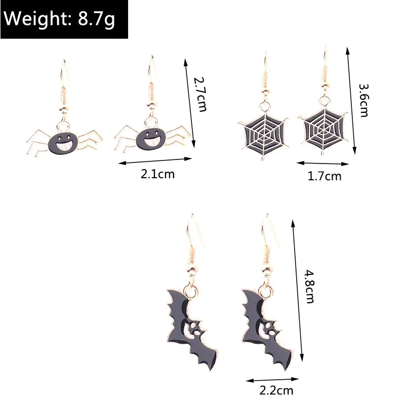Aihua Fashion Halloween Earrings Enamel Ghost Pumpkin Skeleton Mummy Bat Drop Earrings For Women Halloween Night Party Jewelry - Charlie Dolly