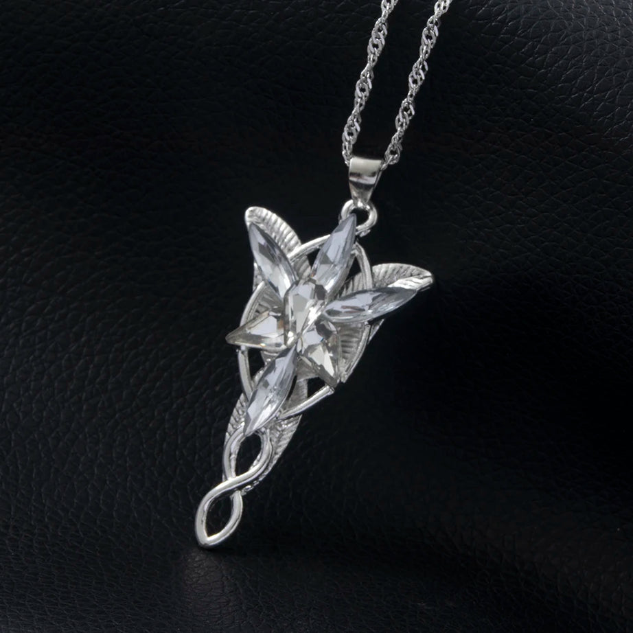 Arwen Evenstar Elf Princess Pendant Necklace, Crystal Twilight Star Fantasy Talisman