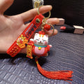 Handmade DIY Craft Rhinestone Lucky Cat Tassels Cartoon Cat Keychain Cute Bag Charm Holder Cartoon Resin Key Chain K4885 - Charlie Dolly