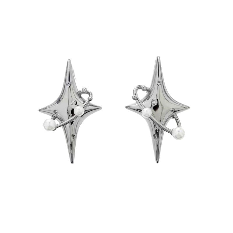 Cool Y2K Star Drop Earrings Hot Girl Harajuku Creative Planet Pearl Crystal Stars Earings Korean Fashion for Women Punk Jewelry - Charlie Dolly