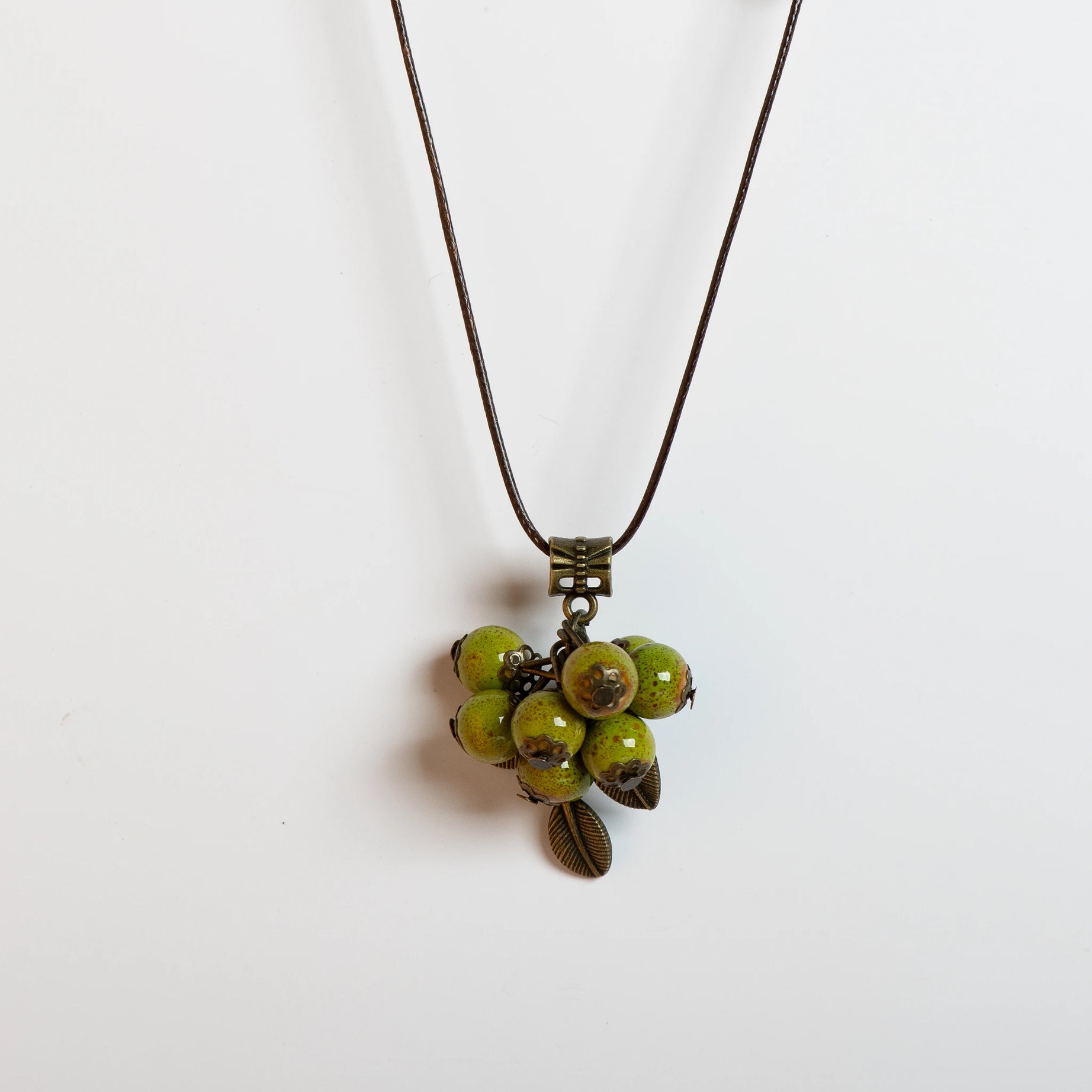 Handmade Ceramic Bead Adjustable Long Necklace Jewelry