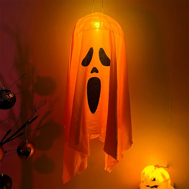 Halloween Party LED Glow Ghost Home Indoor Outdoor Decoration Supplies 2024 Haunted House Bar Hanging Horror Props with Lights - Charlie Dolly