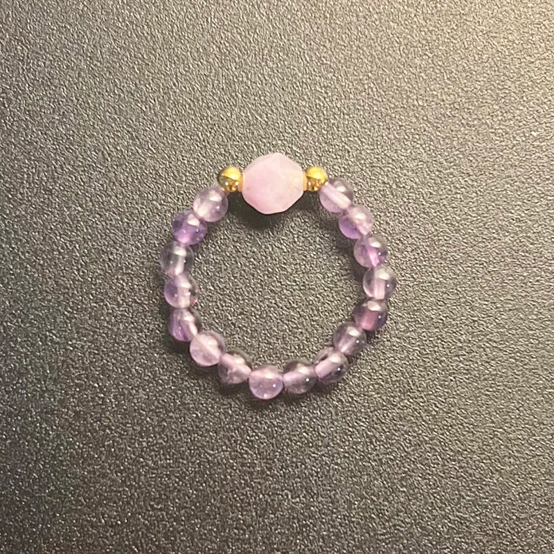 Boho Natural Stone Ring For Wedding Multi Color Handmade Stretchy Jewelry With Stainless Steel Fashion Beaded Rings