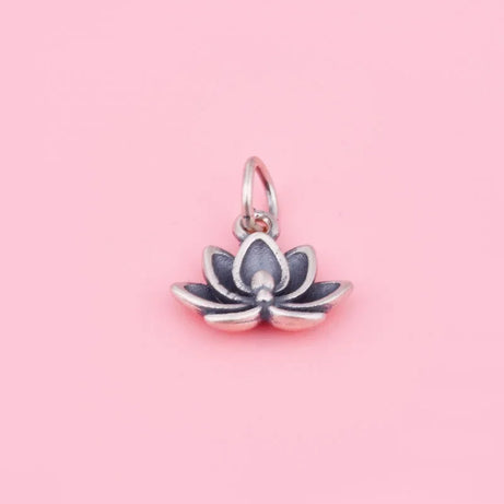 S925 Sterling Silver Anemone Lotus Pendant Braided Rope Necklace, Handmade Talisman