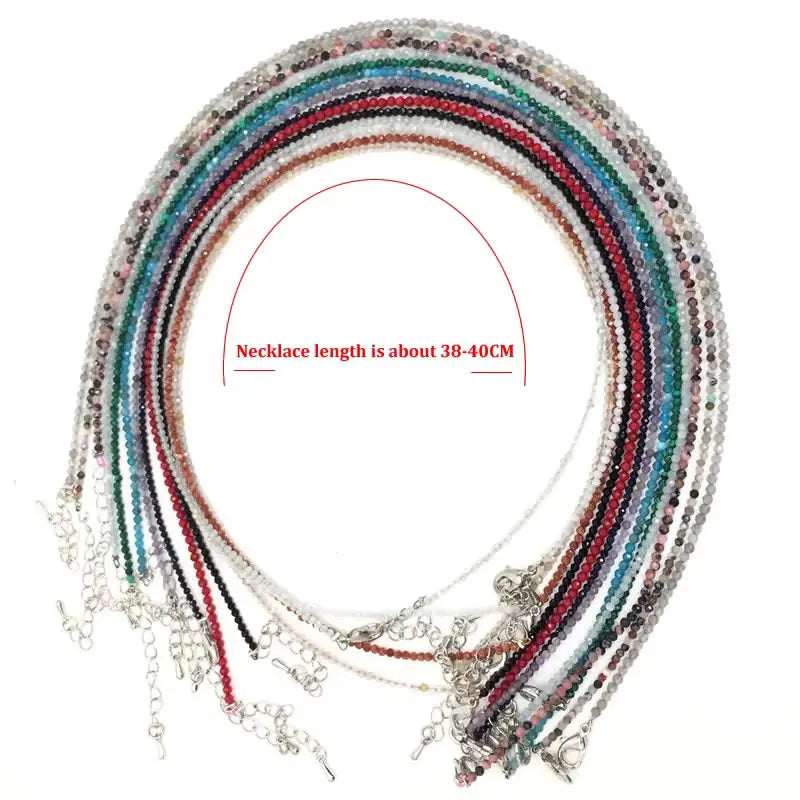 2025 New Boho Exquisite 2mm Natural Stone Necklace Small Chain Ladies Fashion Bracelet Accessories Charm Jewelry Accessorie