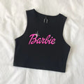 Sexy Barbie Ladies Sleeveless Crop Top Kawaii Cartoon Casual Girls Camisole T-Shirts Vest Y2K Fashion Women Slim Short Tank Tops - Charlie Dolly