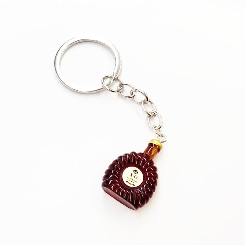 Wine Bottle Keychain Resin Simulation Mini Beer Cocktail Men Women Boyfriend Key Chain Alcohol Lovers Father's Day Gift - Charlie Dolly