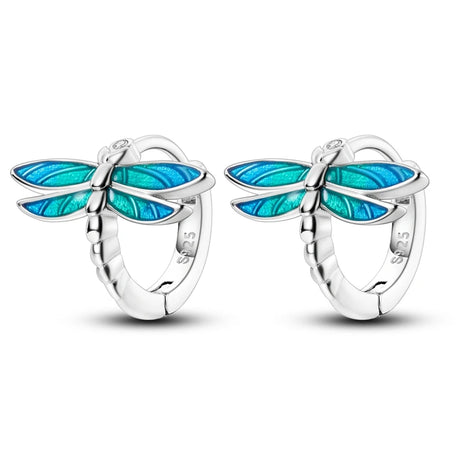 Sterling Silver Clover Butterfly Hoop Earrings Jewelry