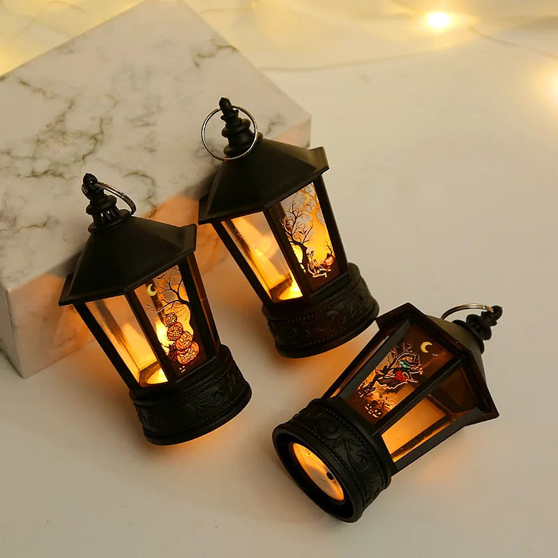 Halloween Decoration Electronic Candle Light Retro Pumpkin Witch Human Skeleton Night Light LED Lamp Halloween Decoration 2023 - Charlie Dolly
