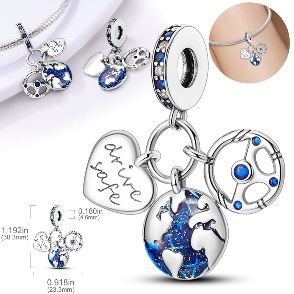 Rainbow Sunflower Pendant 925 Sterling Silver Charm Bead Fit Original Brand Bracelet Necklace For Women Pendant Jewelry Gift - Charlie Dolly