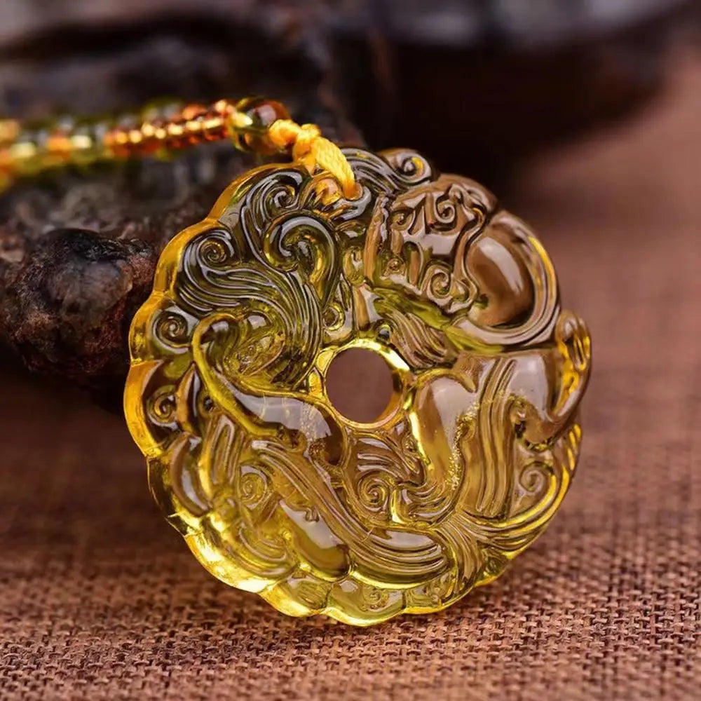 Green Jade Hand-Carved Dragon Hollow Jade Pendant Necklace Fashion Chinese Amulet Women Man'S Lucky Necklace Jewelry Gift