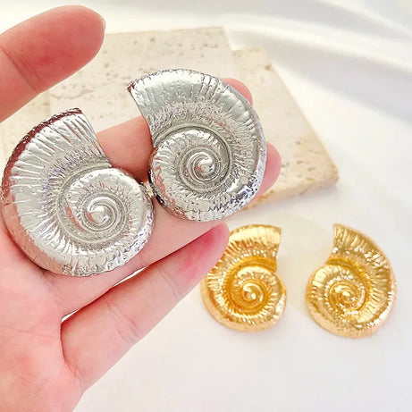 جديد مبالغ فيه بوهو كبير معدن نجم البحر وأقراط للنساء السيدات العصرية الصيف الذهب اللون أقراط مجوهرات الأزياء