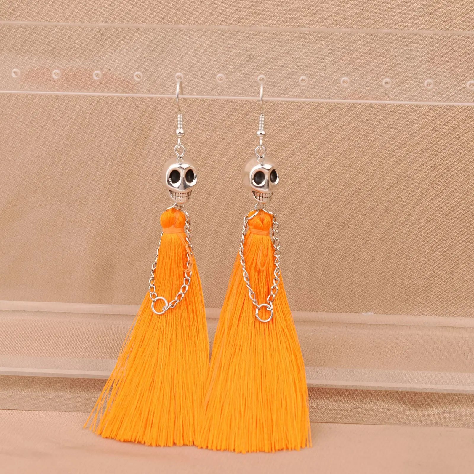 Gothic Halloween Skeleton Earrings for Women Punk Ethnic Skull Rope Tassel Drop Earrings Fashion Party Holiday Jewelry Gifts - Charlie Dolly
