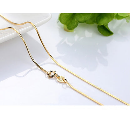 Genuine 14k Gold Color Necklace For Women Water Wave Chain Snake Bone/starry/Cross Chain 18 inches Necklace Pendant Fine Jewelry