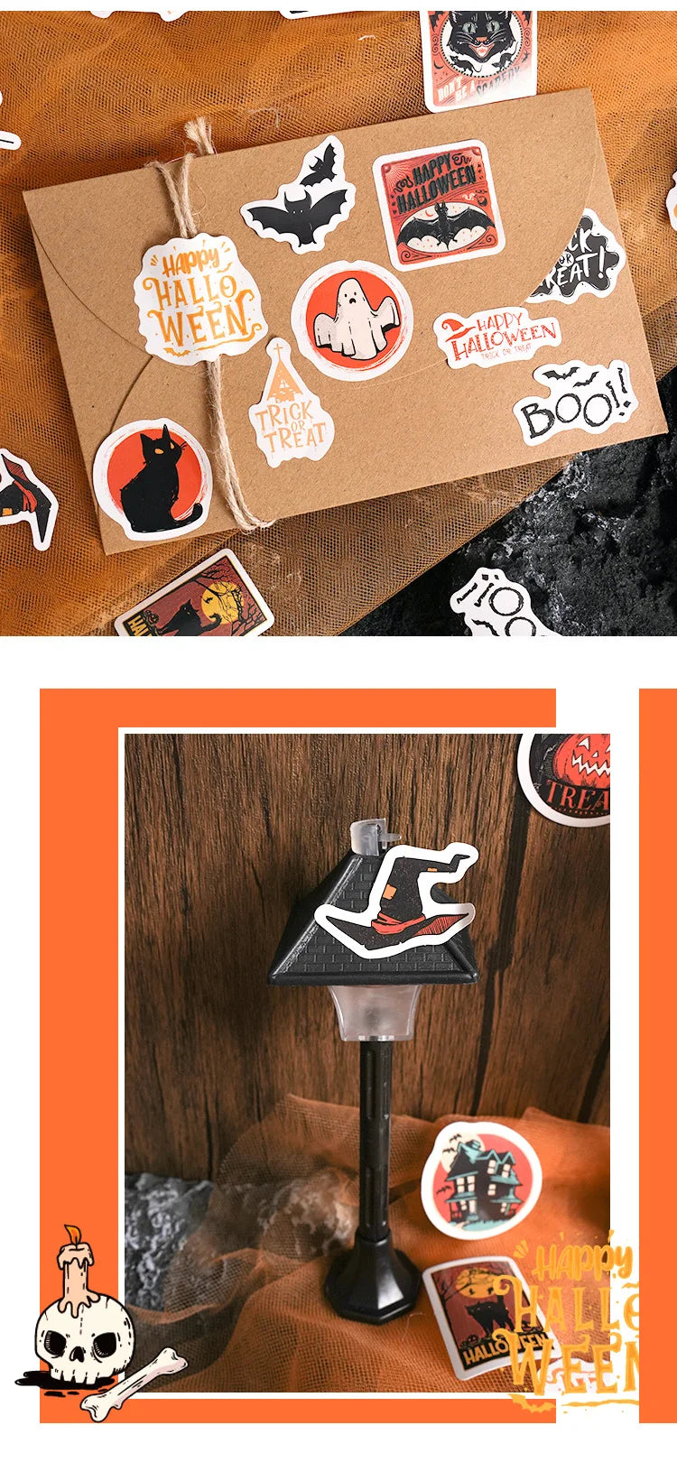 46pcs Etori Life Halloween Sticker Pack DIY Material Decorative Stationery Album Diary Cup Notebook Mobile Phone Toy Scrapbook - Charlie Dolly