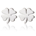 Simple Stainless Steel Leaf Stud Earrings for Women Men Hip Hop Lucky Jewelry Wedding Party Birthday Fashion Elegant Gift 2023 - Charlie Dolly