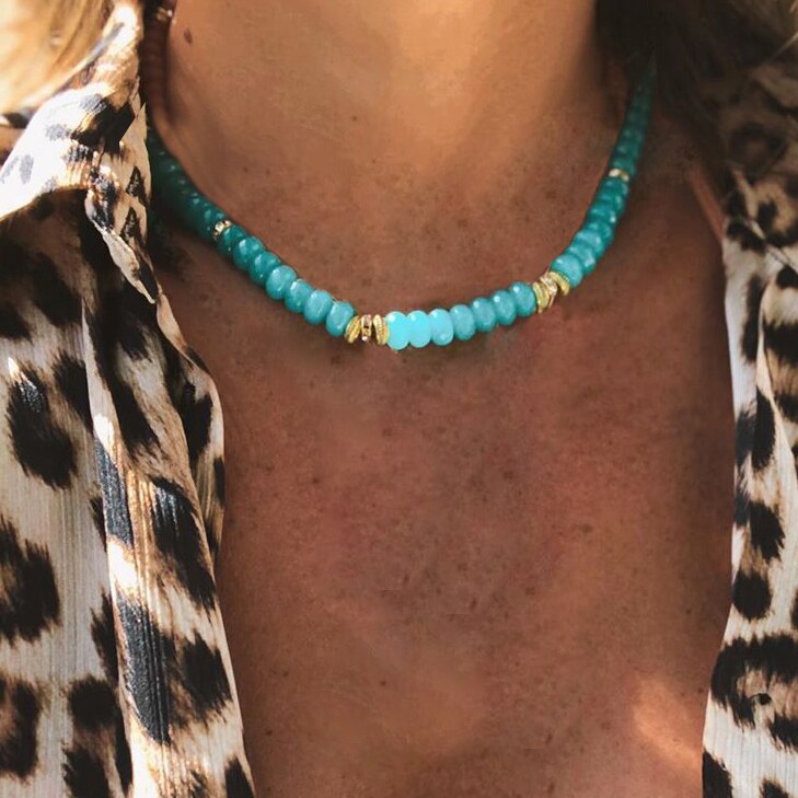 natural stone beaded Kunzite gold-plated bead collar freshwater accents large baroque pearl focal Hook fastening necklace women - Charlie Dolly