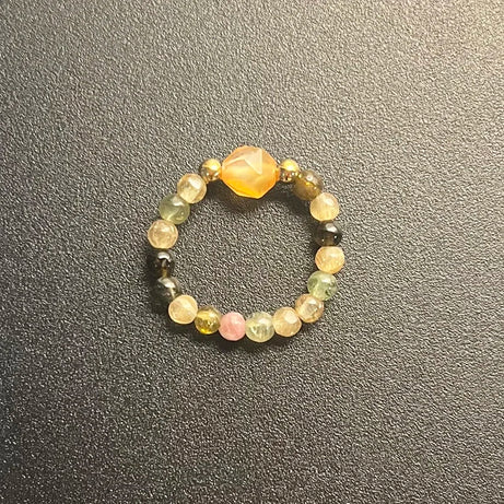Boho Natural Stone Ring For Wedding Multi Color Handmade Stretchy Jewelry With Stainless Steel Fashion Beaded Rings - Charlie Dolly
