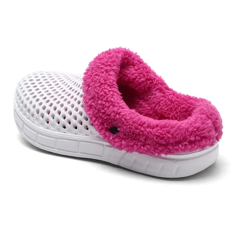 YISHEN Slippers Women Plush Sandals Couple Shoes Classic Garden Fur Fluffy Slippers Outdoor Winter Warm Slides Zapatillas Mujer - Charlie Dolly