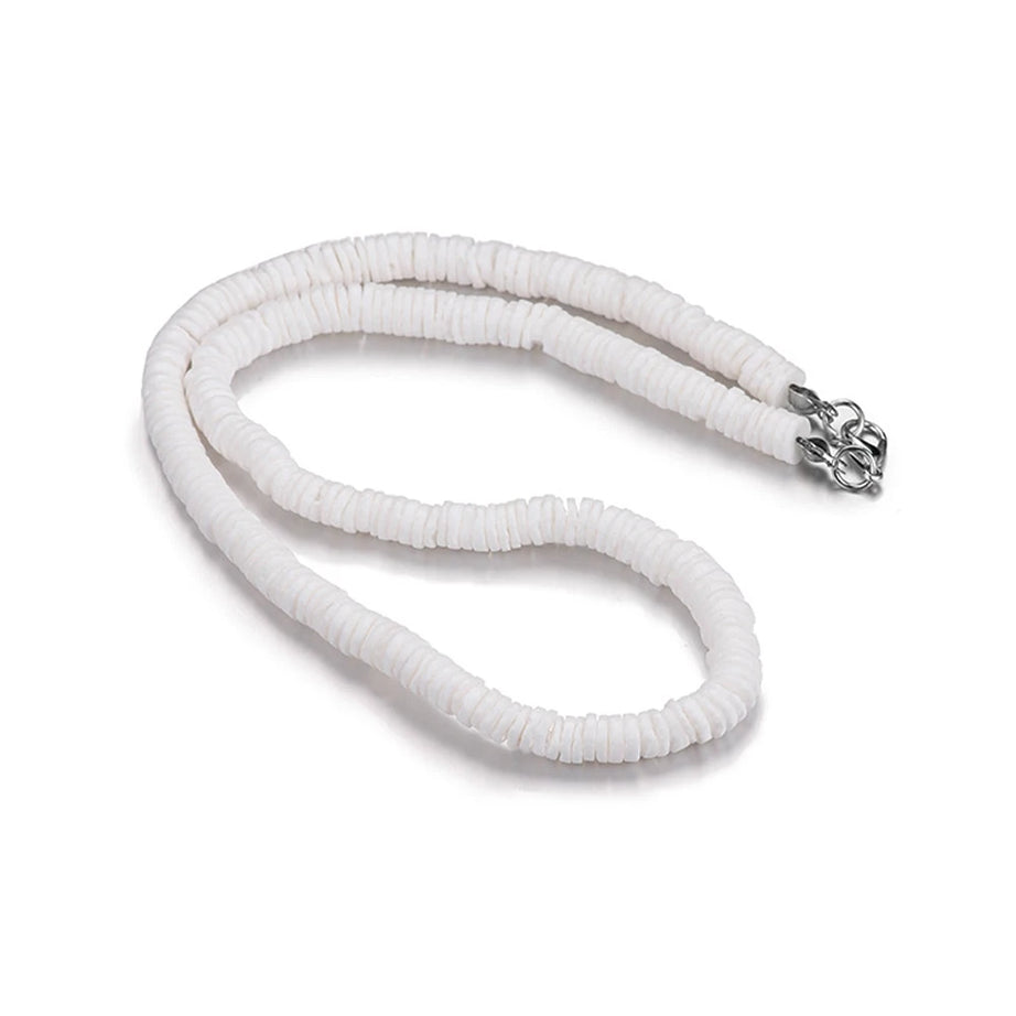 Puka Shell Chip Boho Choker Necklace for Men and Women