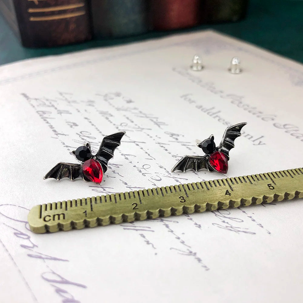 Small Halloween Goth Bat Stud Earrings for Women Trend Gothic Cartilage Ear Accessories Gold Color Zirconia Fashion Jewelry E489 - Charlie Dolly