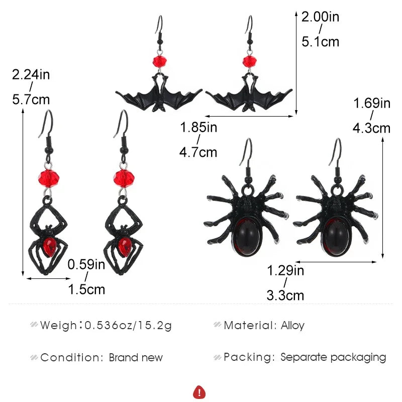Funny Spider Webs Bats Skeletons Butterflies  Stud Earrings for Women Fashion Jewelry Minimalist Accessories Wholesale Halloween - Charlie Dolly