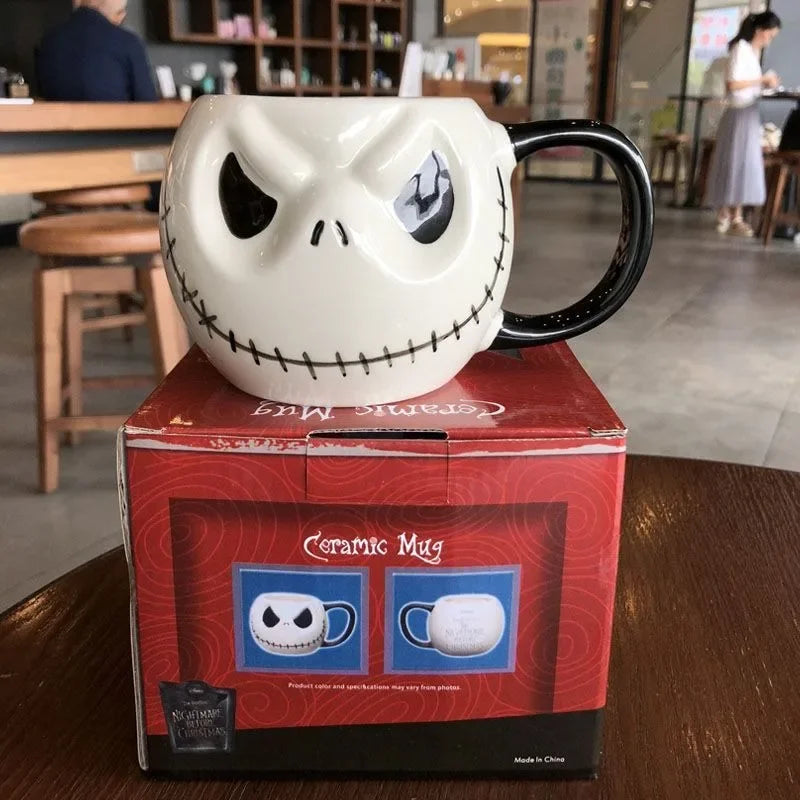 1pc 600ml Halloween Skull Mug with Handle Lidless Ceramic Cup Funny Coffee Cup Mocha Mug Halloween Gift Home Decor - Charlie Dolly