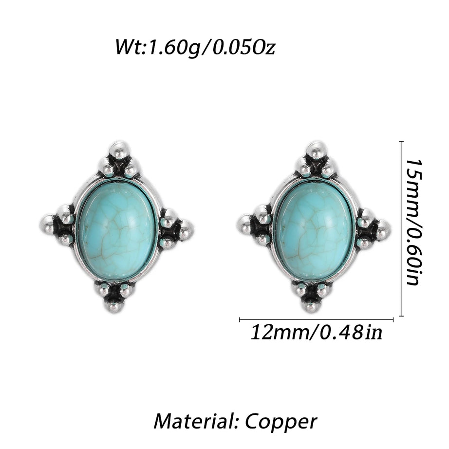 Turquoise Arrow Triangle Mini Stud Earrings Jewelry