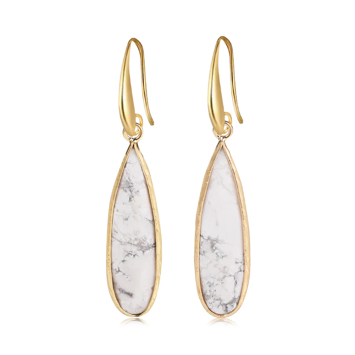 Fashionable Women's Earrings Natural Stone Teardrop Pink Crystal Clear Quartz Healing Energy Stone Simple  Fashionable Jewelry