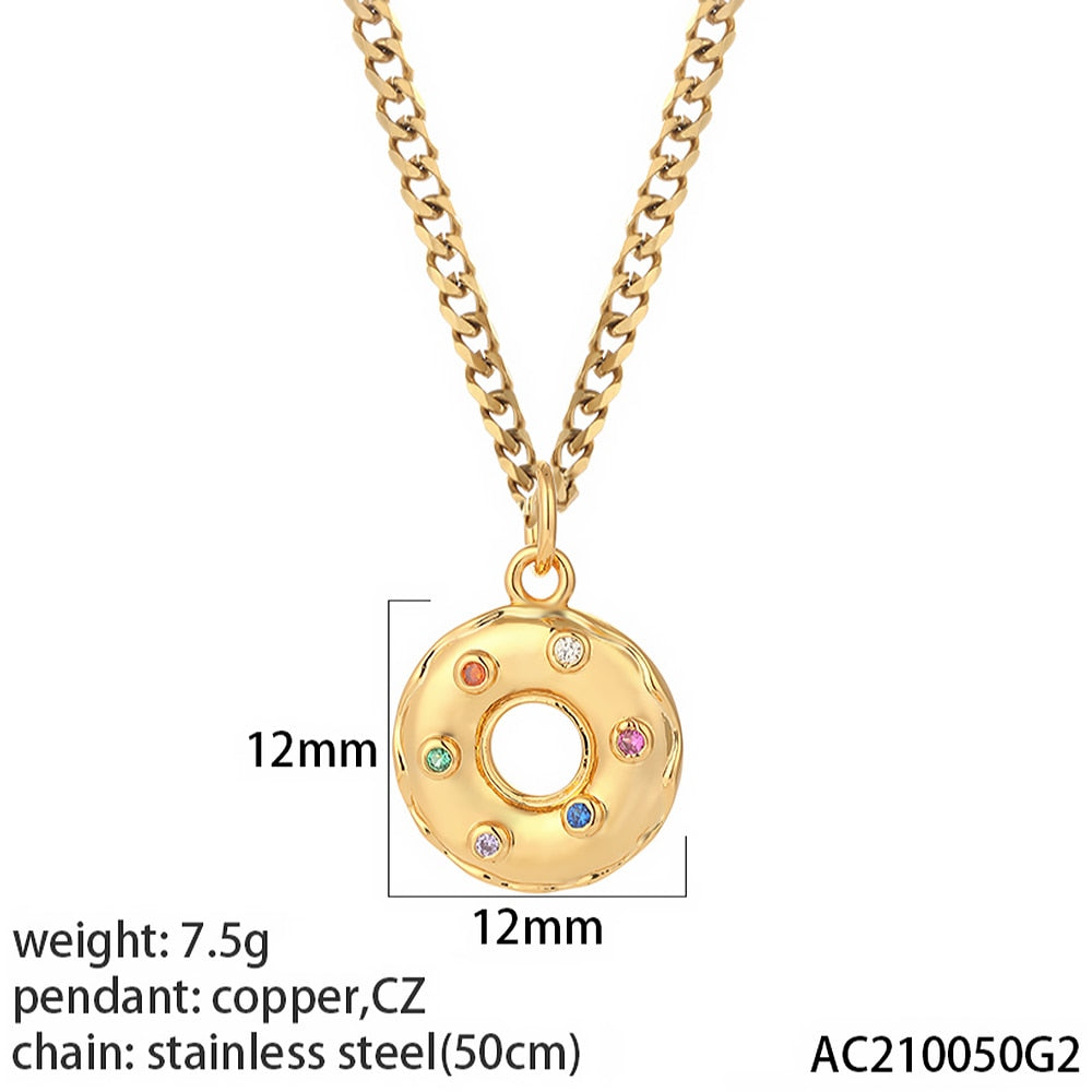 Heart Evil Blue Eye Sun Necklace for Women Cute Dog Bee Elephant Gold Color Pendant Woman&#39;s Collars Long Stainless Steel Chains - Charlie Dolly