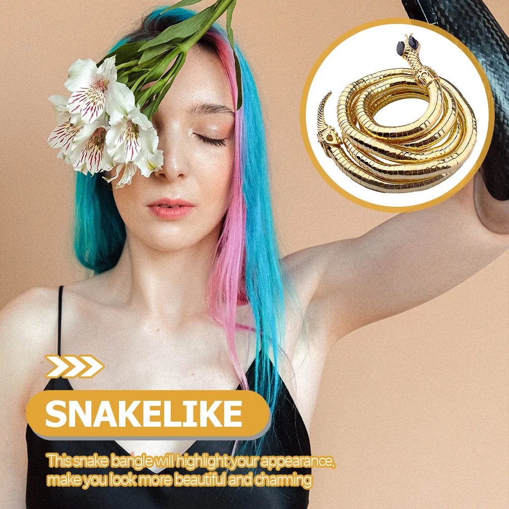 Flexible Snake Bracelet Accessory for Women Halloween Punk Bangle Bendable Necklace - Charlie Dolly