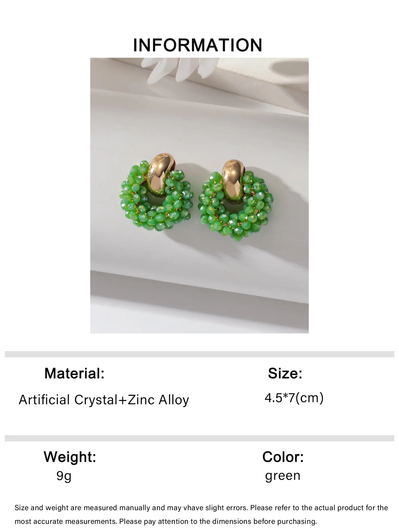 Boho Elegant Crystal Beads Drop Earrings for Women Luxury Geometric Dangle Summer Beach Party Jewelry