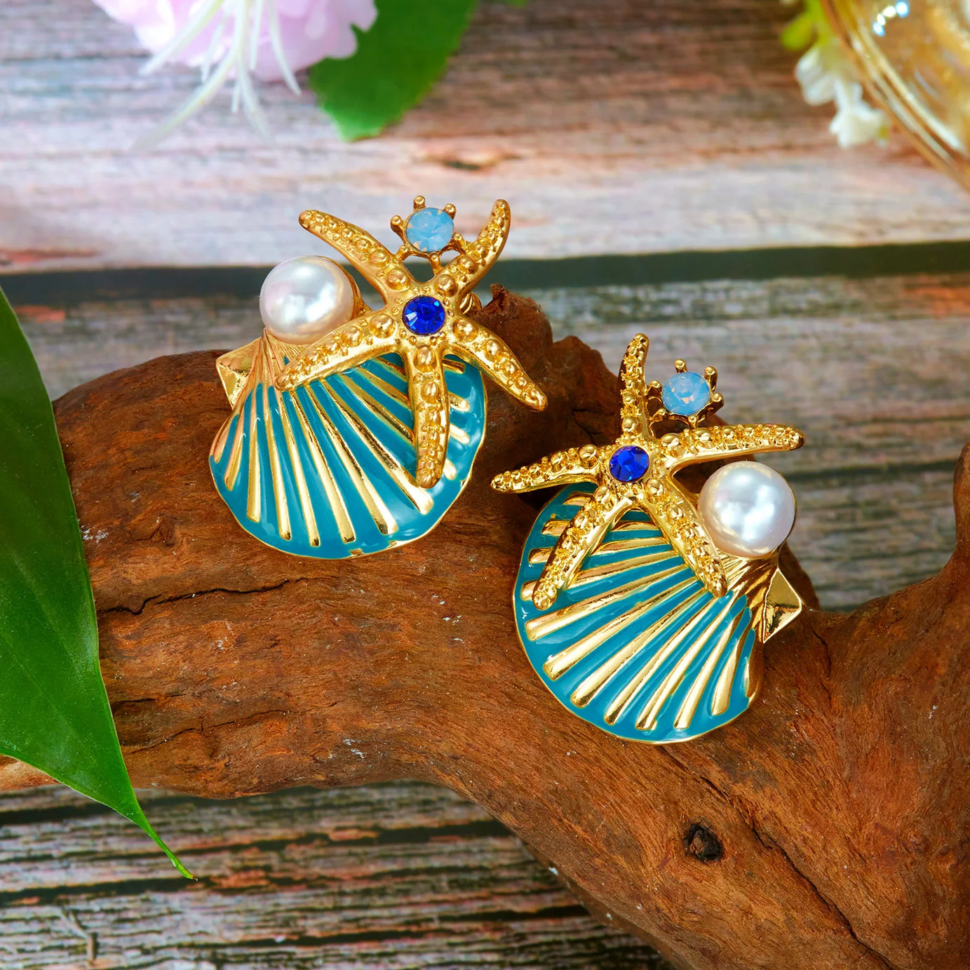 Exaggerated Coral, Starfish and Scallop Ocean Necklace, Bracelet or Earring