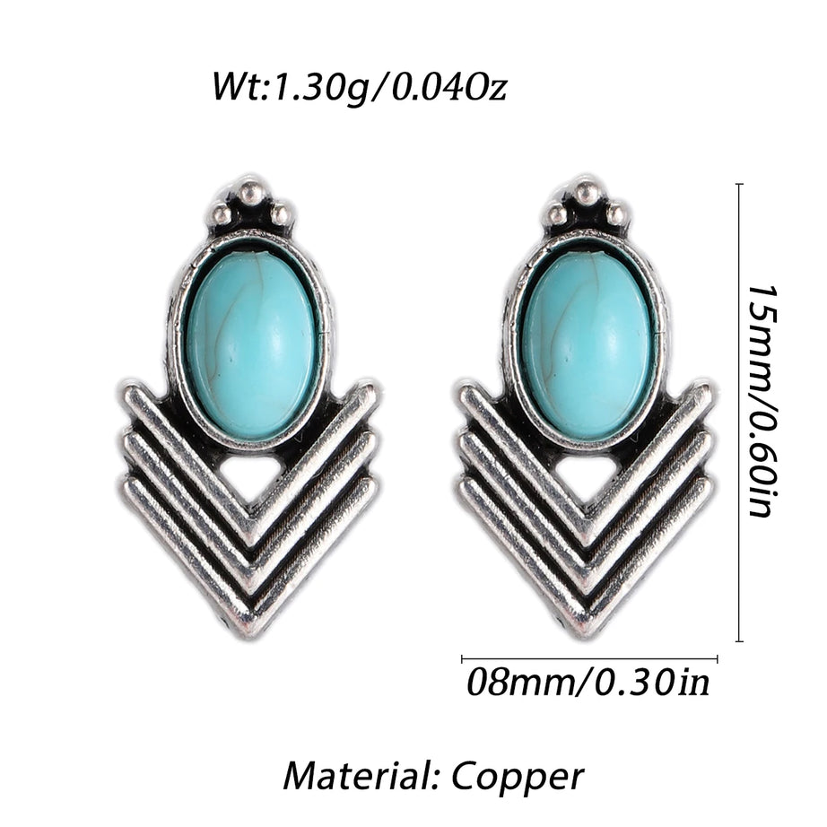 Turquoise Arrow Triangle Mini Stud Earrings Jewelry