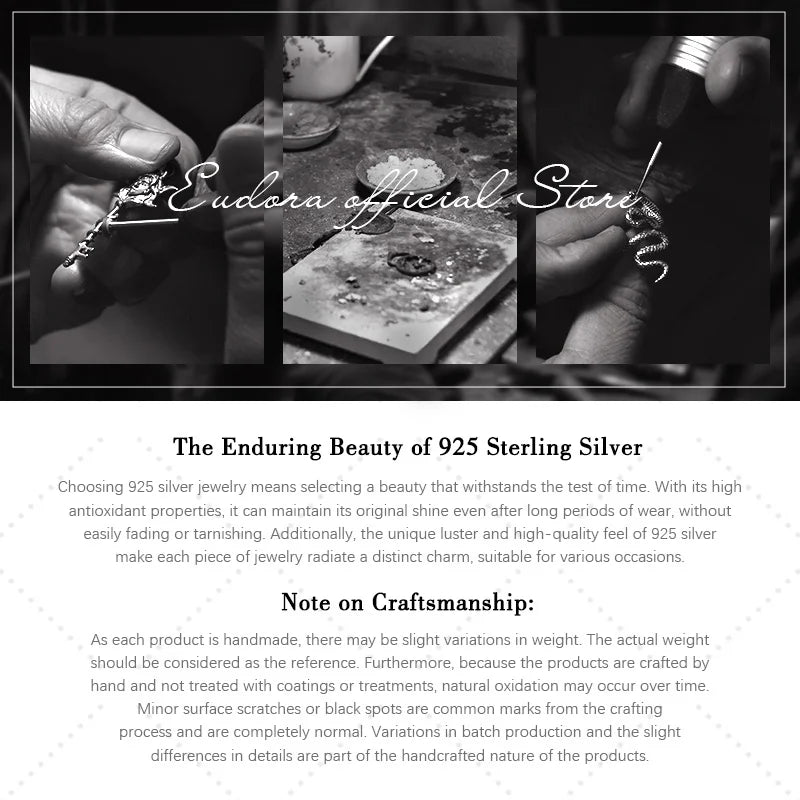 Eudora 925 Sterling Silver Phoenix Necklace Vintage Compass Tree of Life Pendant Viking Amulet Jewelry Party Gift for Women Men