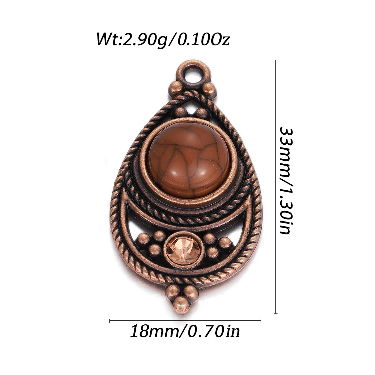 Boho Natural Stone Crystal Geometric Pendant Charms Pendants Earring Necklace Diy Women Jewelry Making Accessories