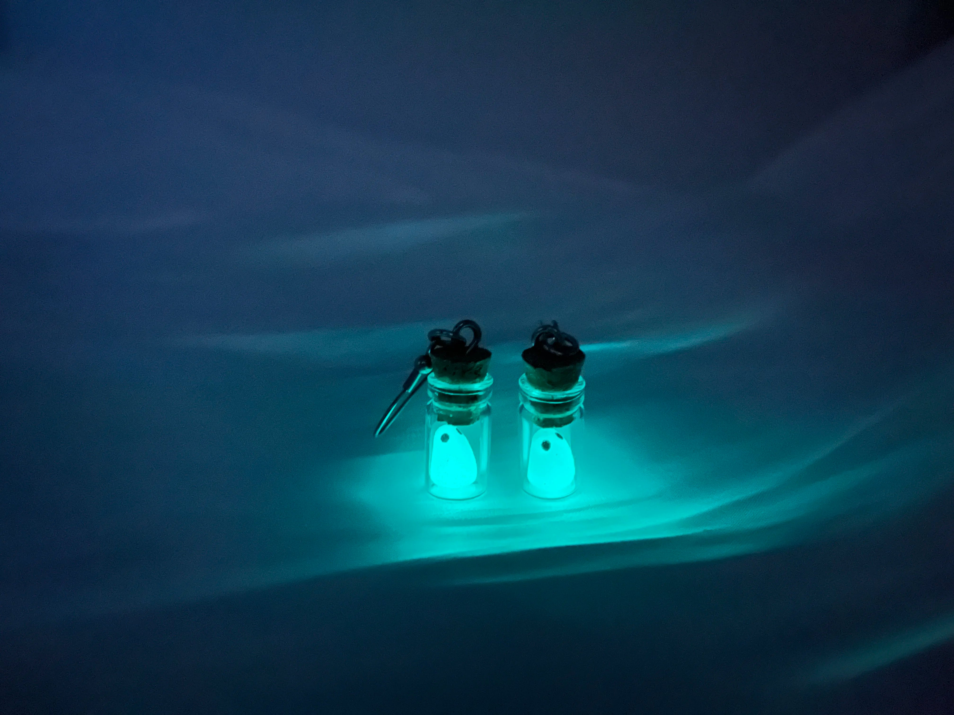 Ghost in Bottle Earrings Glow in the Dark Ghost Dangle Earrings Luminous Halloween Jewelry for Women and Girl - Charlie Dolly